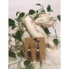 Handmade wooden and glass beaded earring