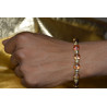 Men's bracelet accentuated with glass beads & golden décor