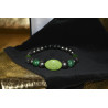 Men's bracelet with lava & malachite/glass beads
