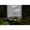 Women's Elastic Bracelet Glass Beaded with Quartz stones