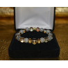 Women's Elastic Bracelet Glass Beaded with Quartz stones
