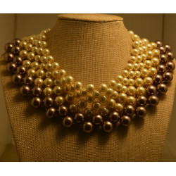 Glass beaded/pearl choker necklace