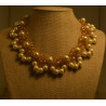 Ivory pearl & champagne gold glam choker necklace