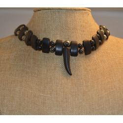 Women's Handmade Glass & Silver Beaded Choker