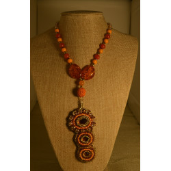 Beautiful Hand Beaded Embroidery pendant necklace