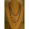 Glass beaded hand wire wrapped double strand necklace.