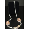 PEARL & HAND EMBRODIERED & CRYSTAL STONE NECKLACE