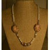 PEARL & HAND EMBRODIERED & CRYSTAL STONE NECKLACE