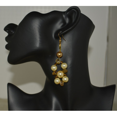 Pearl & Crystal beaded earrings