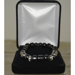 Men's Silver & Hematite bracelet
