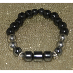 Men's Silver & Hematite bracelet