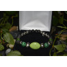 Men's bracelet with lava & malachite/glass beads