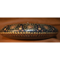 Gold & Brown - Hand Painted Dot Mandala Tea Candle Holder