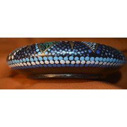 Blues & Gold - Hand Painted Dot Mandala Tea Candle Holder