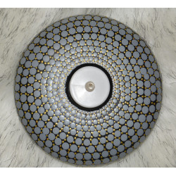 SHADES OF GREY DOT MANDALA TEA CANDLE HOLDER