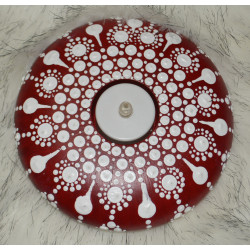 CRIMSON & WHITE MANDALA TEA CANDLE HOLDER