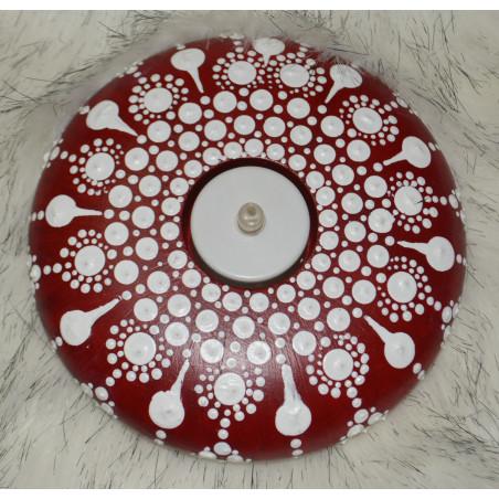 CRIMSON & WHITE MANDALA TEA CANDLE HOLDER