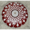 CRIMSON & WHITE MANDALA TEA CANDLE HOLDER