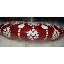 CRIMSON & WHITE MANDALA TEA CANDLE HOLDER