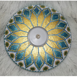 GOLD & TURQUOISE MANDALA TEA CANDLE HOLDER