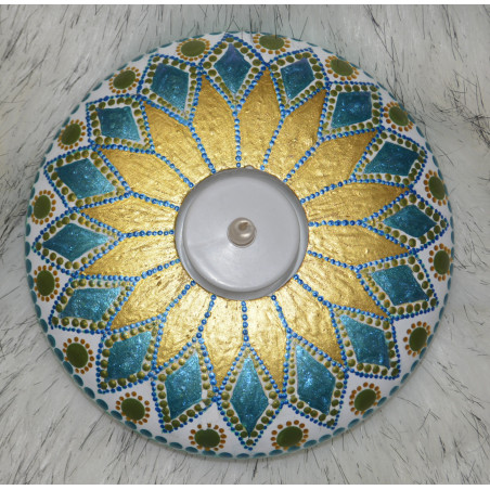 GOLD & TURQUOISE MANDALA TEA CANDLE HOLDER