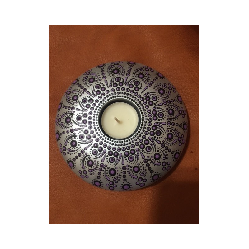 Hand Painted Dot Mandala Tea Candle Holder Hand Painted Dot Mandala Tea Candle Holder