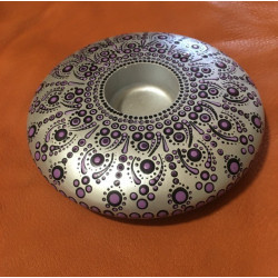Hand Painted Dot Mandala Tea Candle Holder