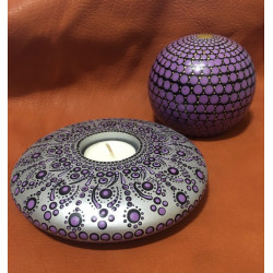 Hand Painted Dot Mandala Tea Candle Holder