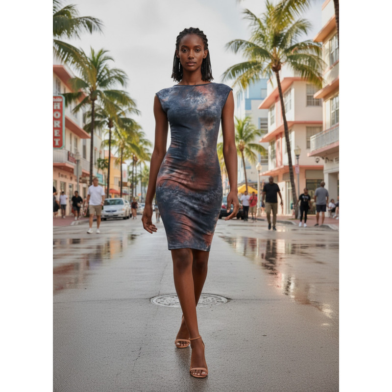 Body Con Tie Dye Dress (4-way stretch) 1-of-a-kind