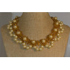 Ivory pearl & champagne gold glam choker necklace