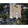 White Quahog Clam beaded earrings
