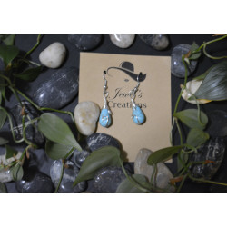 Turquoise sterling silver wire wrapped earrings