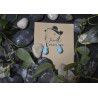 Turquoise sterling silver wire wrapped earrings