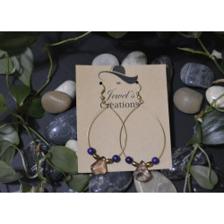 Glass and wooden beaded earrings