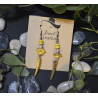 Golden Wooden yellow Earrings