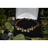Men's bracelet accentuated with glass beads & golden décor