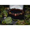 Men's wooden & glass beaded bracelet