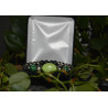 Men's bracelet with lava & malachite/glass beads