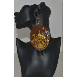Hand painted Capiz Sea Shell earrings
