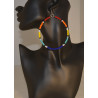Multi-Color Beaded Hoop Earrings